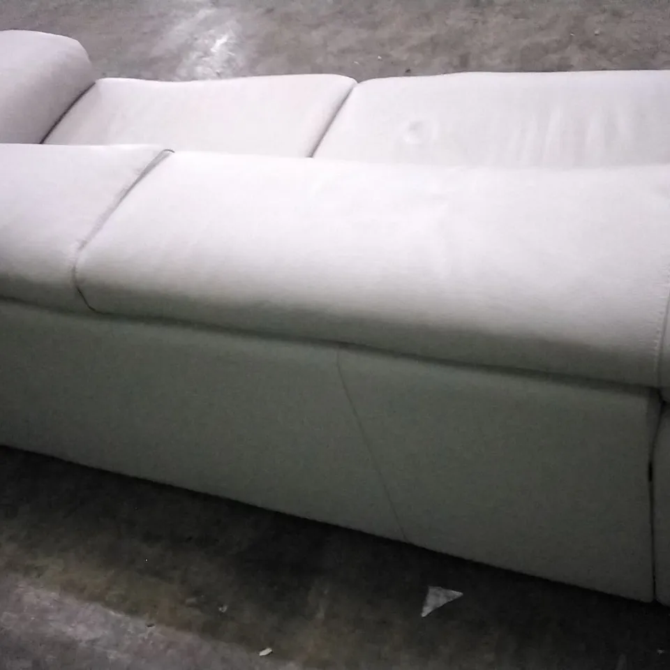 QUALITY ITALIAN DESIGNER MELO LARGE SOFA WHITE GREY LEATHER