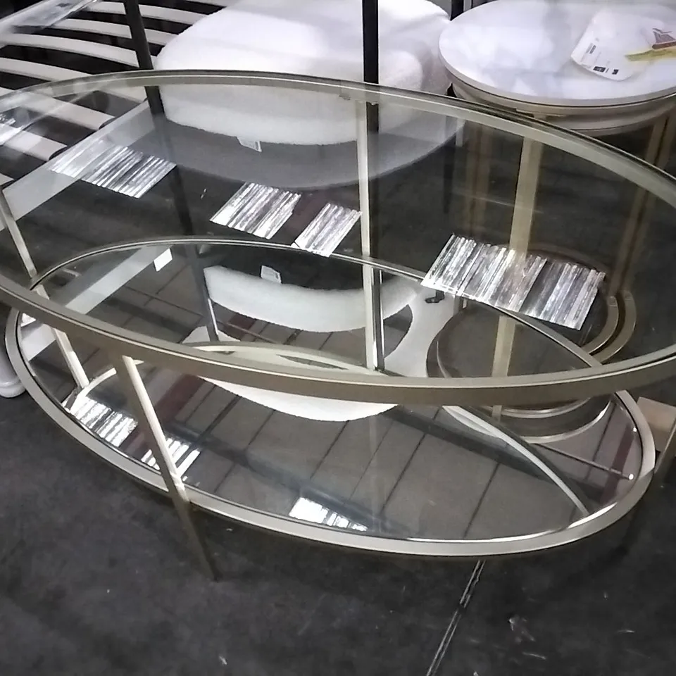 2 TIER OVAL COFFEE TABLE