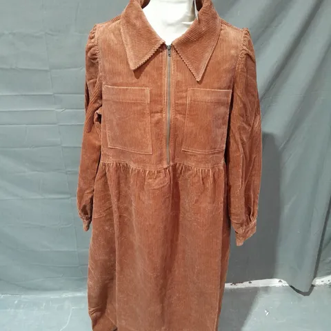 ANTHROPOLOGIE GABRIELLA BROWN CORD DRESS - UK 12