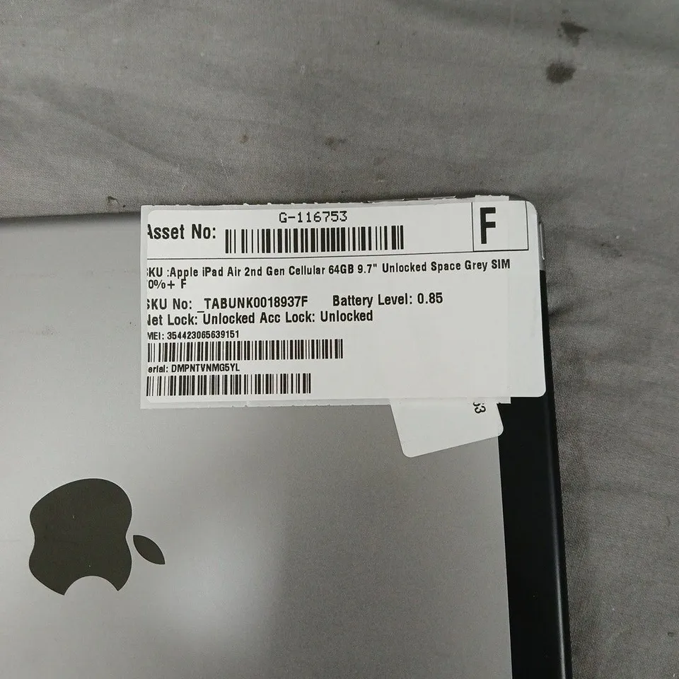APPLE IPAD AIR 2 (2ND GEN) 64GB SPACE GREY – CELLULAR – 9.7-INCH