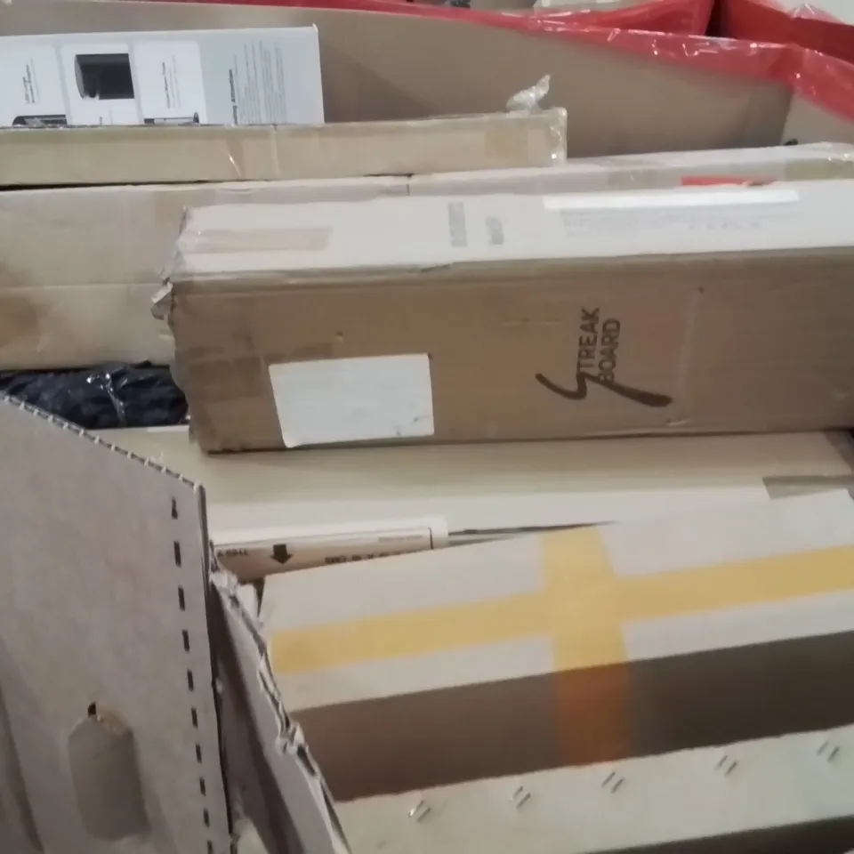 PALLET OF ASSORTED HOUSEHOLD GOODS AND PRODUCTS TO INCLUDE;AIR COOLER,ELECTRONIC ORGAN,WOODEN TRAY