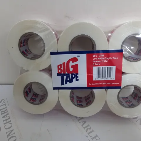 36 BIG TAPE LOW NOISE FRAGILE TAPE ROLLS (48mm x 150m)