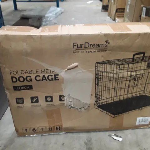 BOXED KEPLIN FURDREAMS FOLDABLE DOG CAGE 24INCH