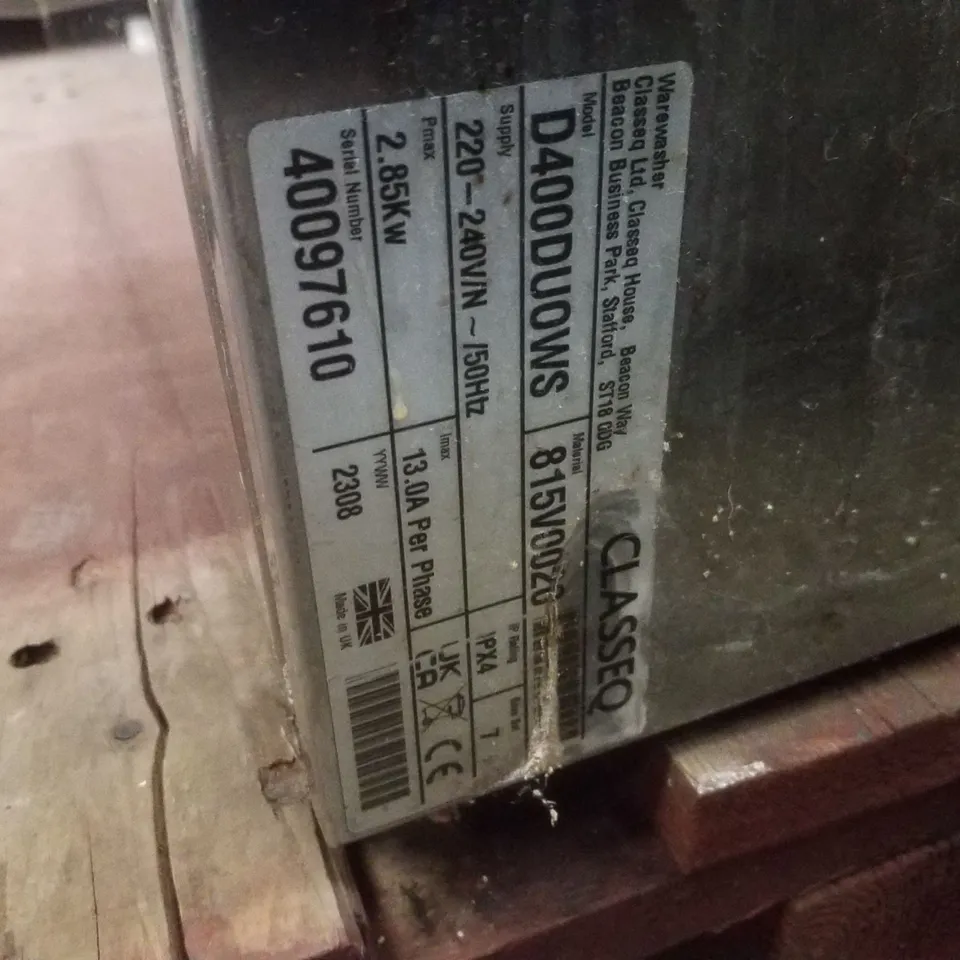CLASSEQ D400 UNDERCOUNTER GLASSWASHER