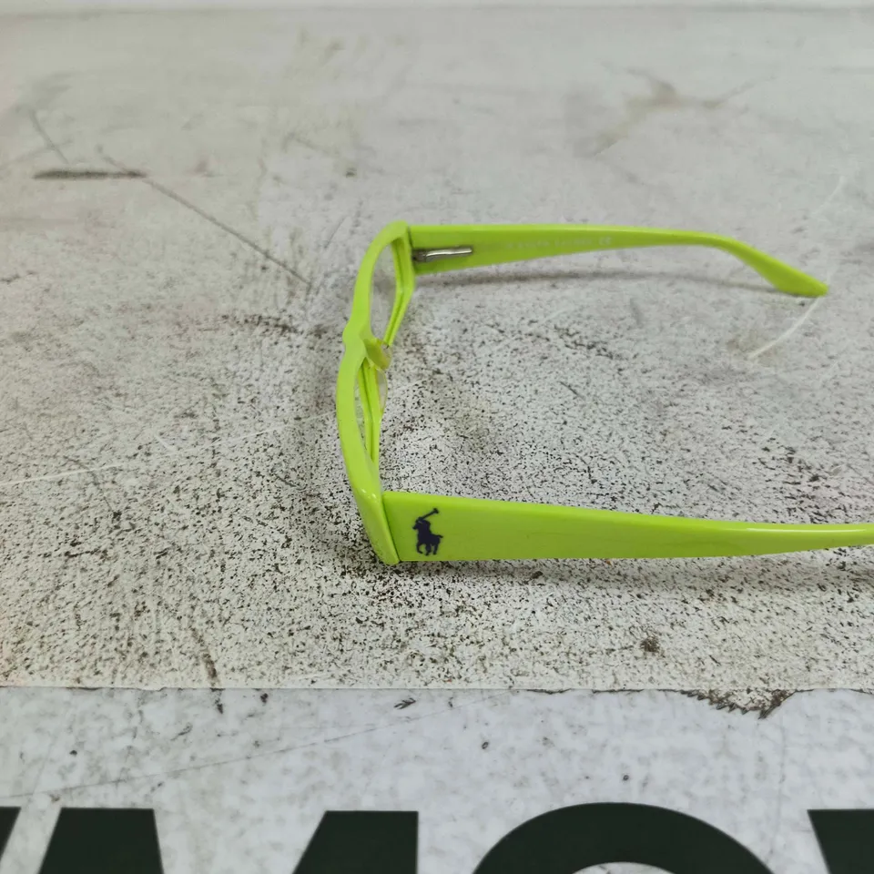 RALPH LAUREN NEON GREEN RECTANGULAR GLASSES – HAND MADE ACETATE