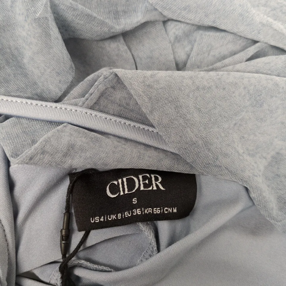 CIDER BLUE DRAPED JERSEY DRESS – UK 8 (US 4, EU 36)