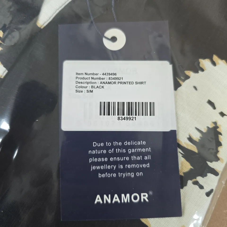 ANAMOR PRINTED SHIRT - BLACK - SIZE S/M
