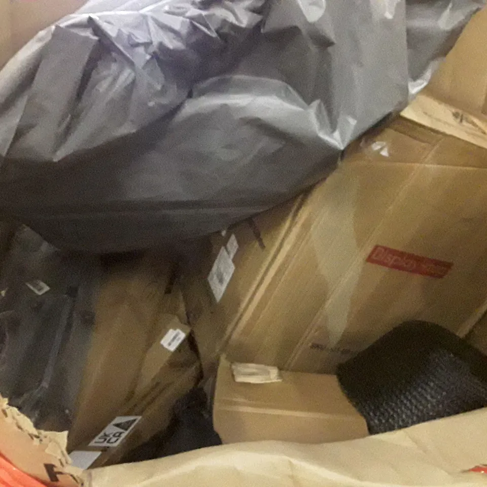 PALLET OF ASSORTED PRODUCTS INCLUDING 3×6M PARTY TENT, DOOR MAT, WINDOW BLINDS, TENSION ROD, WORK DESK