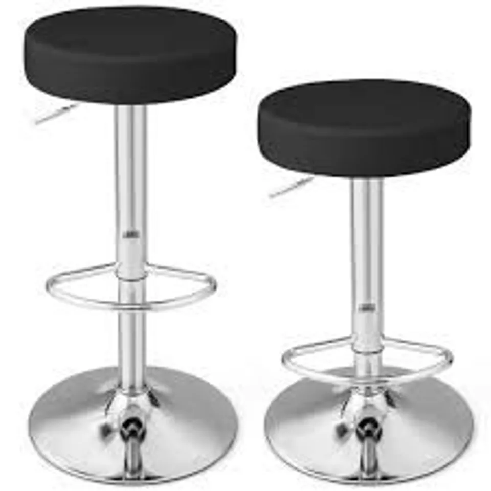 BOXED HEIGHT ADJUSTABLE BAR STOOL SET OF 2 WITH FOOTREST