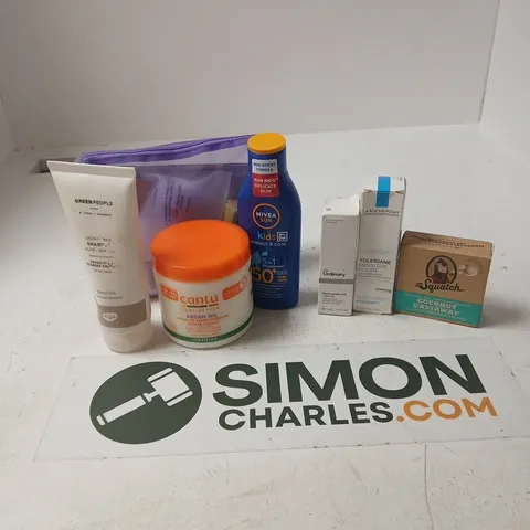 APPROXIMATELY 20 ASSORTED HEALTH & BEAUTY PRODUCTS TO INCLUDE DR SQUATCH, THE ORDINARY BLEMISH FORMULA, LA ROCHE-POSAY SENSITIVE FLUIDE, ETC - COLLECTION ONLY