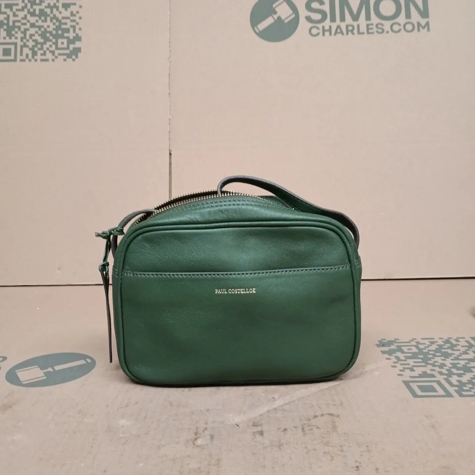 PAUL COSTELLOE GREEN LEATHER CROSSBODY BAG