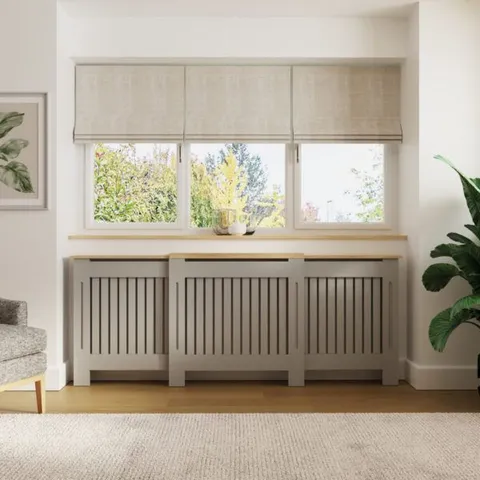 BOXED GFW LONGSLOW ADJUSTABLE RADIATOR COVER - GREY (1 BOX)