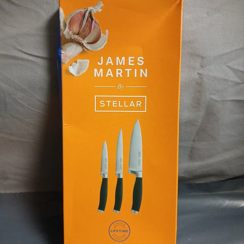 BOXED JAMES MARTIN BY STELLAR SET OF 3 KNIVES