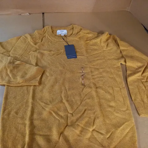 M&S EXTRA FINE LAMBSWOOL JUMPER IN MUSTARD - L