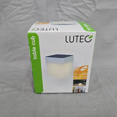 LUTEC TABLE CUBE SOLAR LED LIGHT – IP44 OUTDOOR LIGHTING