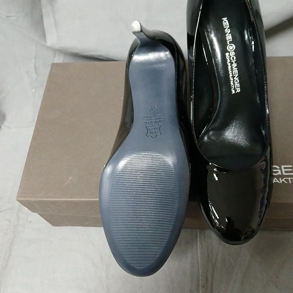 KENNEL & SCHMENGER BLACK PATENT ALBA HIGH HEEL SHOES – UK 5.5