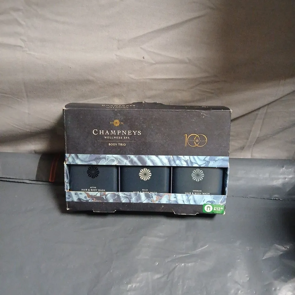 CHAMPNEYS WELLNESS SPA BODY TRIO – HAIR & BODY WASH SET (BOXED)