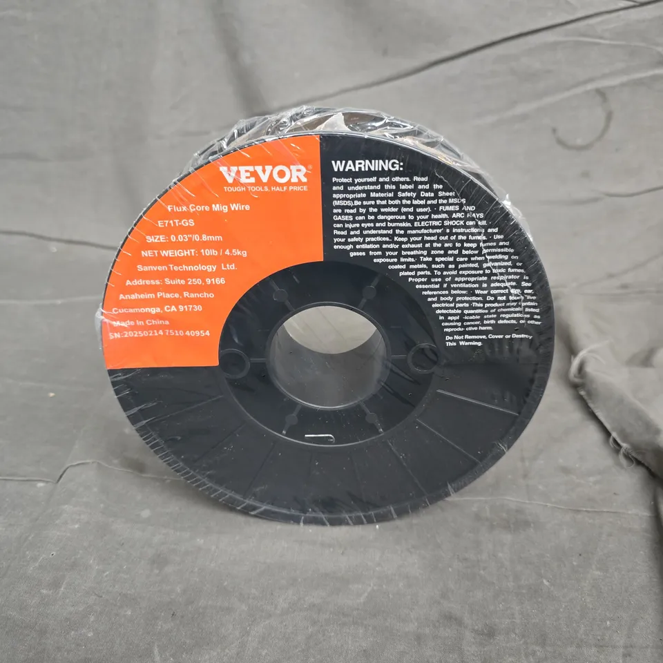 VEVOR FLUX CORE MIG WIRE E71T-GS 0.03IN (0.8MM) SPOOL – 10LB / 4.5KG