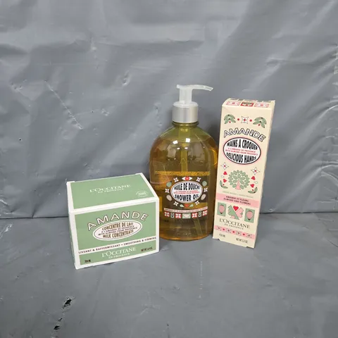 L'OCCITANE TRIO TO INCLUDE SHOWER OIL, HAND CREAM & MILK CONCENTRATE 