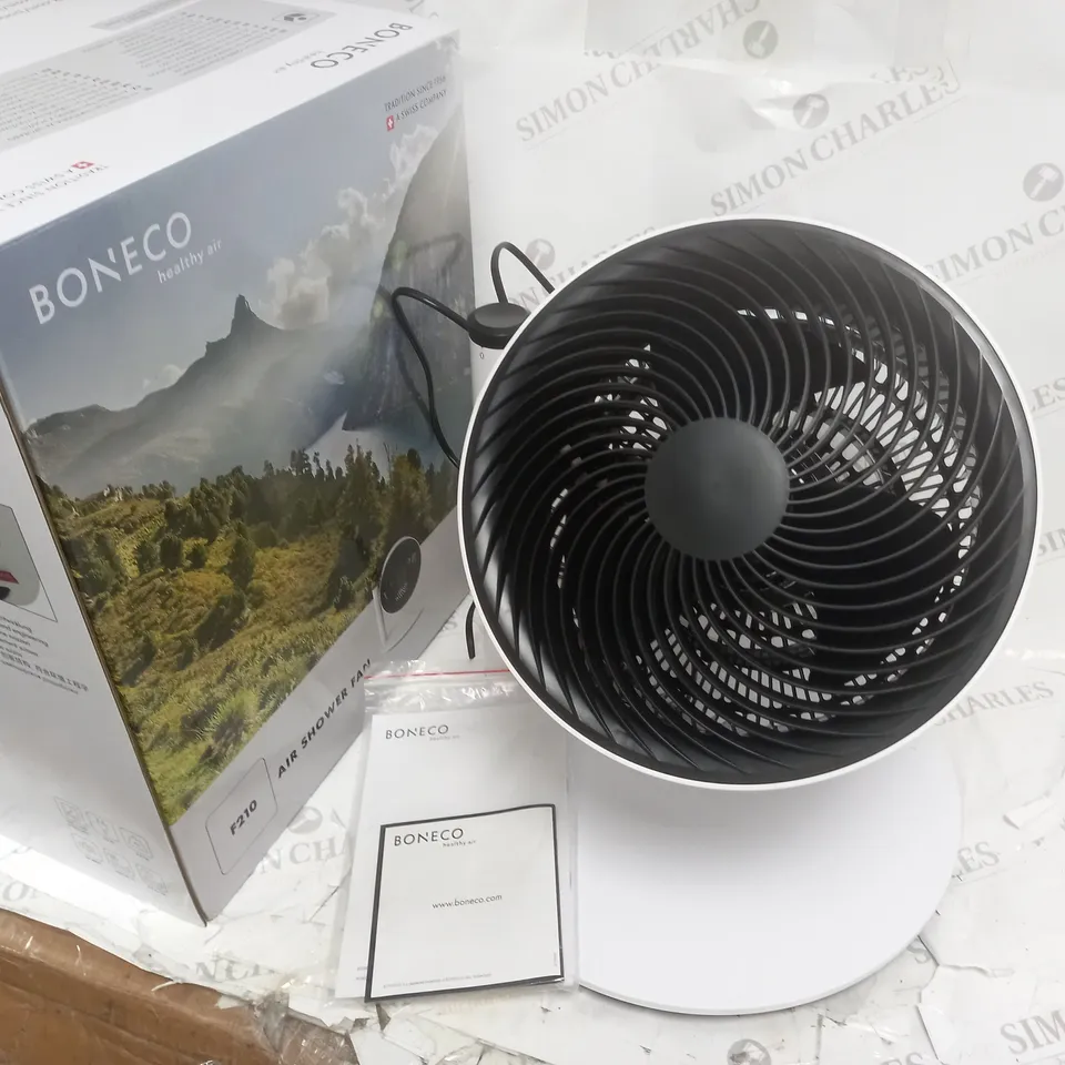 BOXED BONECO HEALTHY AIR - AIR SHOWER FAN WITH INSTRUCTIONS -MODEL F210