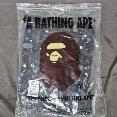 A BATHING APE SHARK RELAXED FIT FULL ZIP HOODIE JACKET IN BLACK SIZE MEDIUM