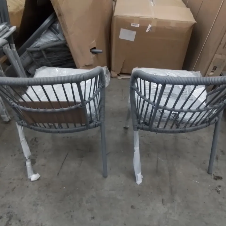 GOODHOME APOLIMA SET OF 2 BISTRO CHAIRS WITH CUSHIONS 