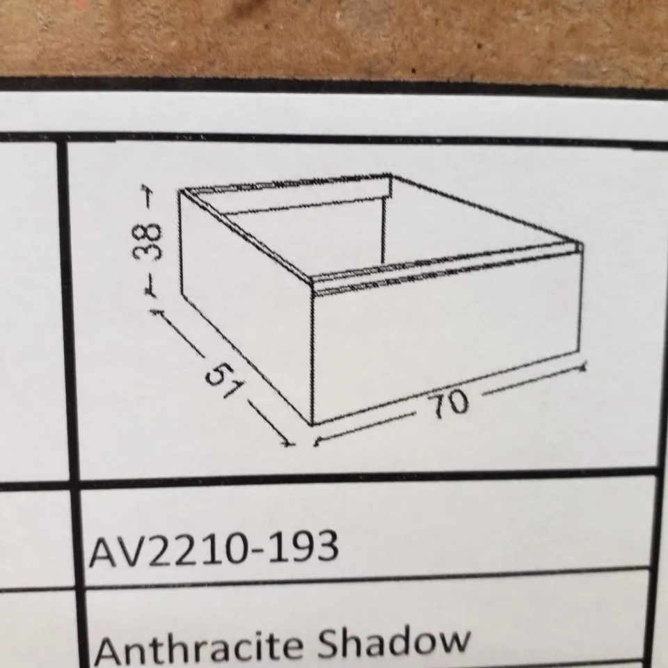 BRAND NEW BOXED CALYPSO ONETA SINGLE DRAWER WH VANITY UNIT 710MM - ANTHRACITE SHADOW 