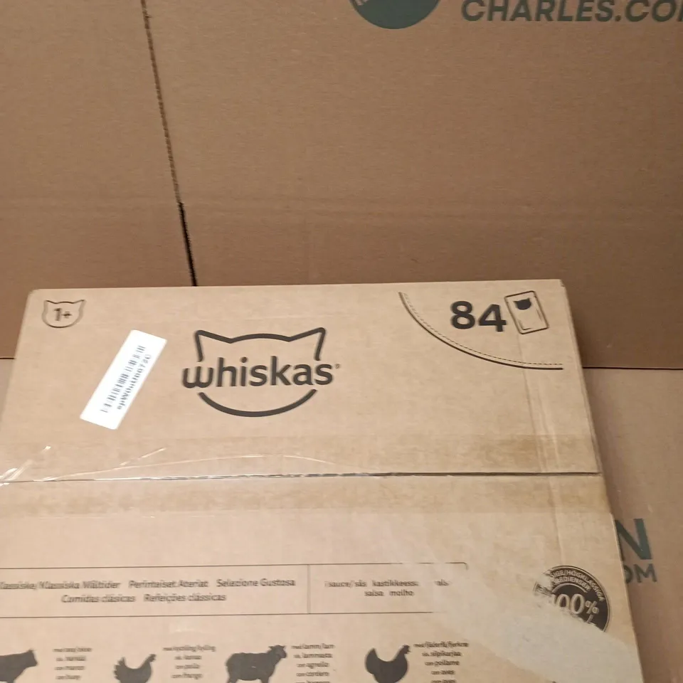 WHISKAS CAT FOOD WET POUCHES – 84 SACHETS (BOXED)