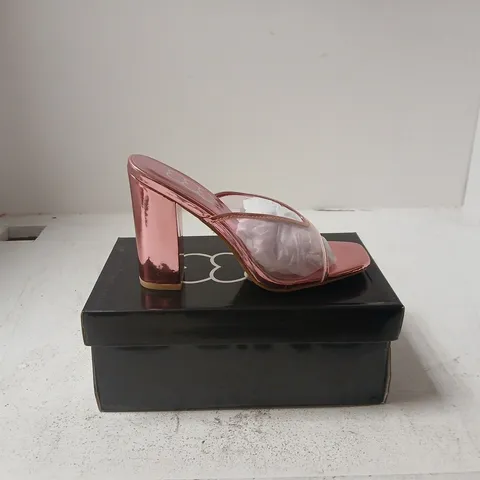 PINK METALLIC OPEN-TOE HIGH-HEELED SANDALS – WOMEN'S FOOTWEAR UK 3