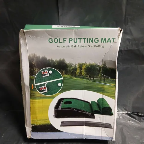 GOLF PUTTING MAT WITH AUTOMATIC BALL RETURN – BOXED