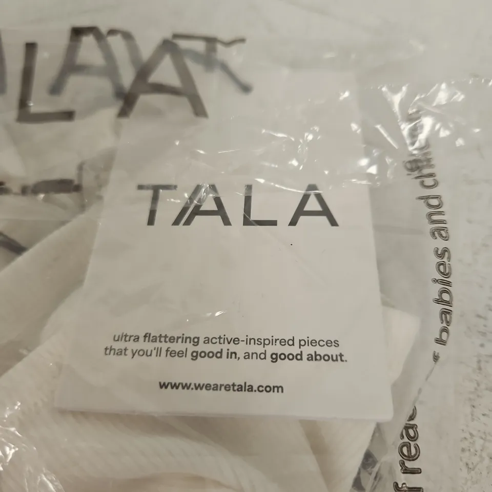 TALA 365 RIB SQUARE NECK TANK TOP – COCONUT MILK, SIZE MEDIUM