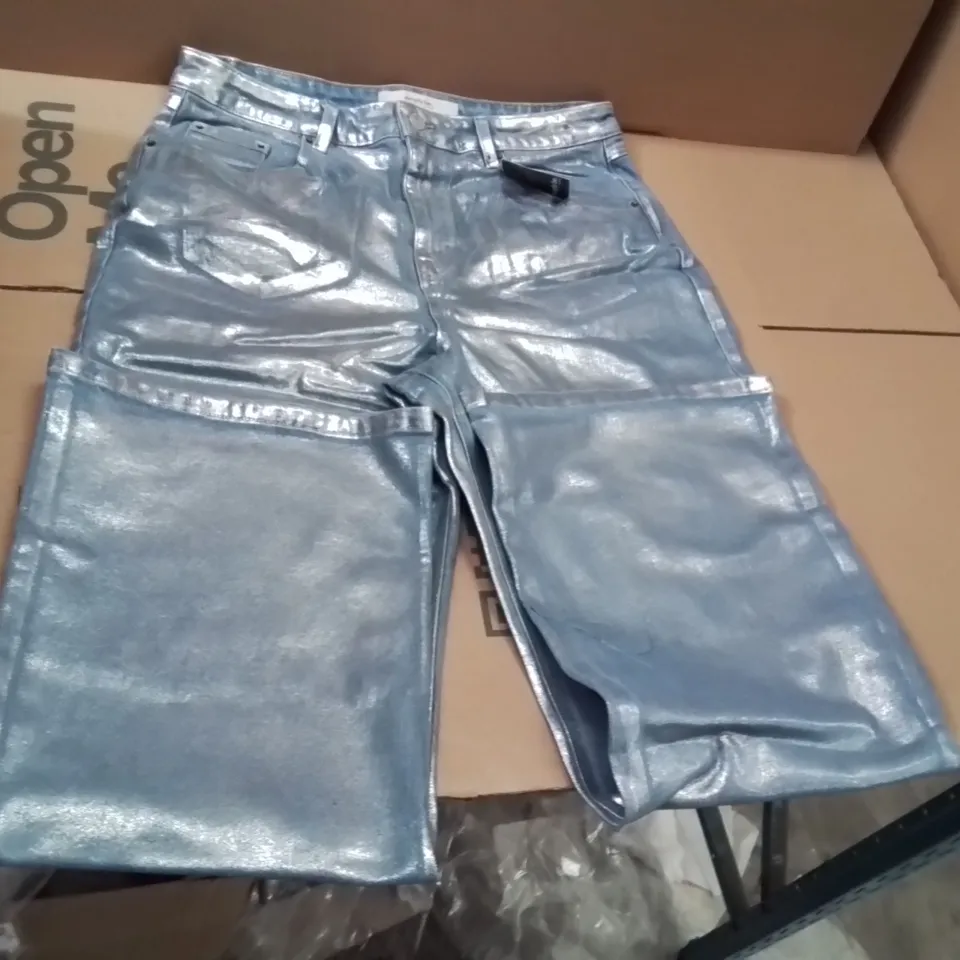 BOXED BRAND NEW APPROXIMATELY 8 SIMPLY BE WIDE LEG JEANS SILVER/BLUE SIZE 18R