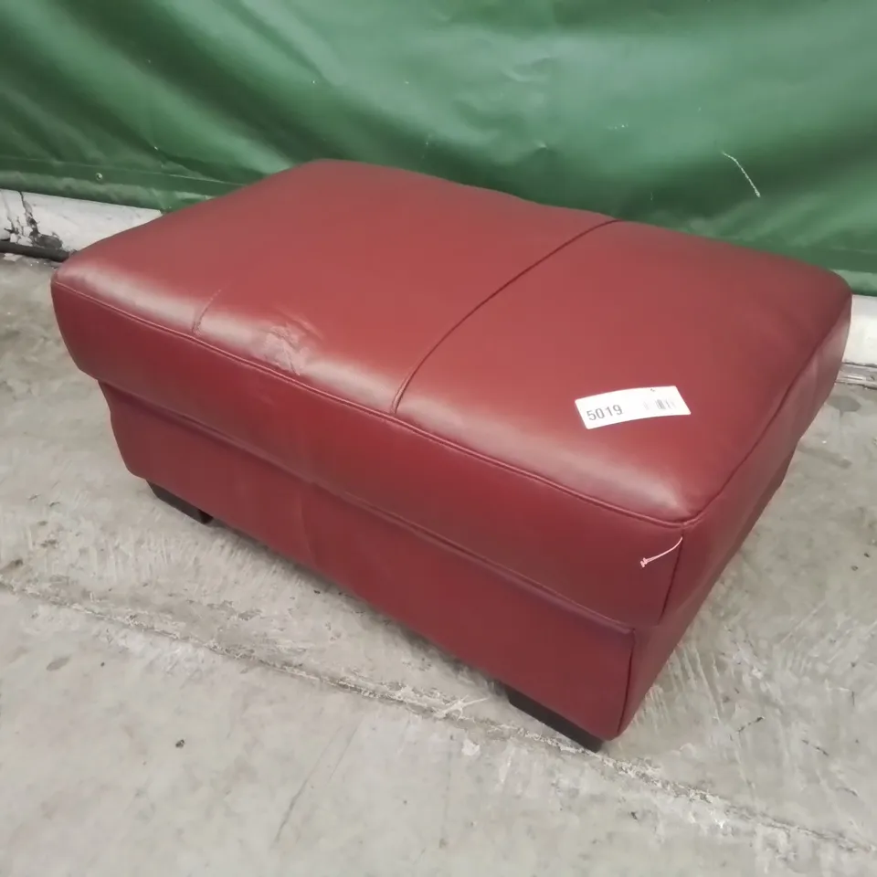DESIGNER LARGE FOOTSTOOL OX BLOOD LEATHER 