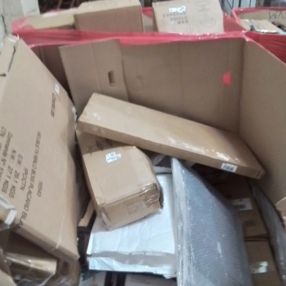 PALLET OF ASSORTED HOUSEHOLD GOODS AND PRODUCTS TO INCLUDE;CROCKPOT SLOW COOKER,KIDS TRICYCLE WITH PUSH HANDLE,MINI FRIDGE