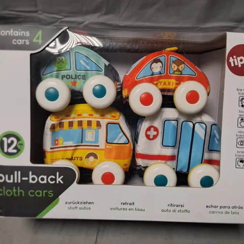 BOXED TIPPI PULL BACK CLOTH CARS