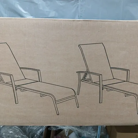 BOXED SET OF 2 ADJUSTABLE LOUNGERS - COLLECTION ONLY