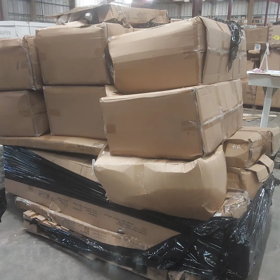 PALLET CONTAINING A VERY LARGE QUANTITY OF ASSORTED DESIGNER GARDEN FURNITURE PARTS