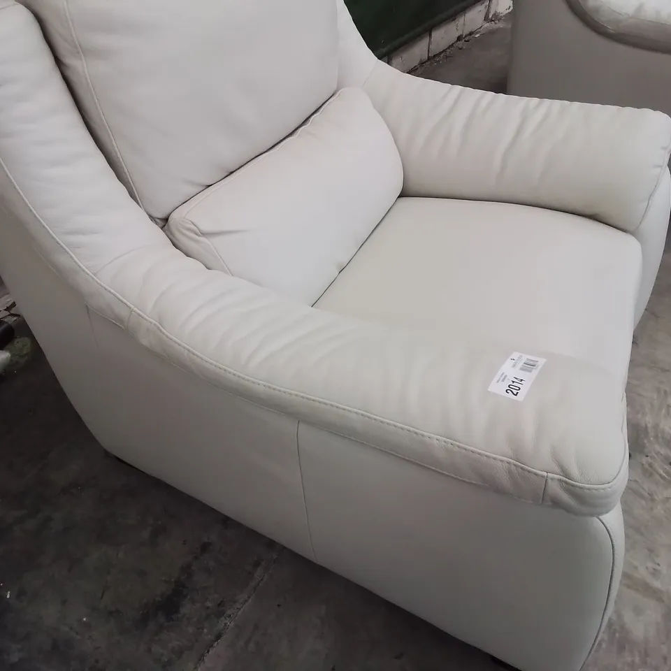 QUALITY ITALIAN DESIGNER DEGANO EASY CHAIR CREAM LEATHER 