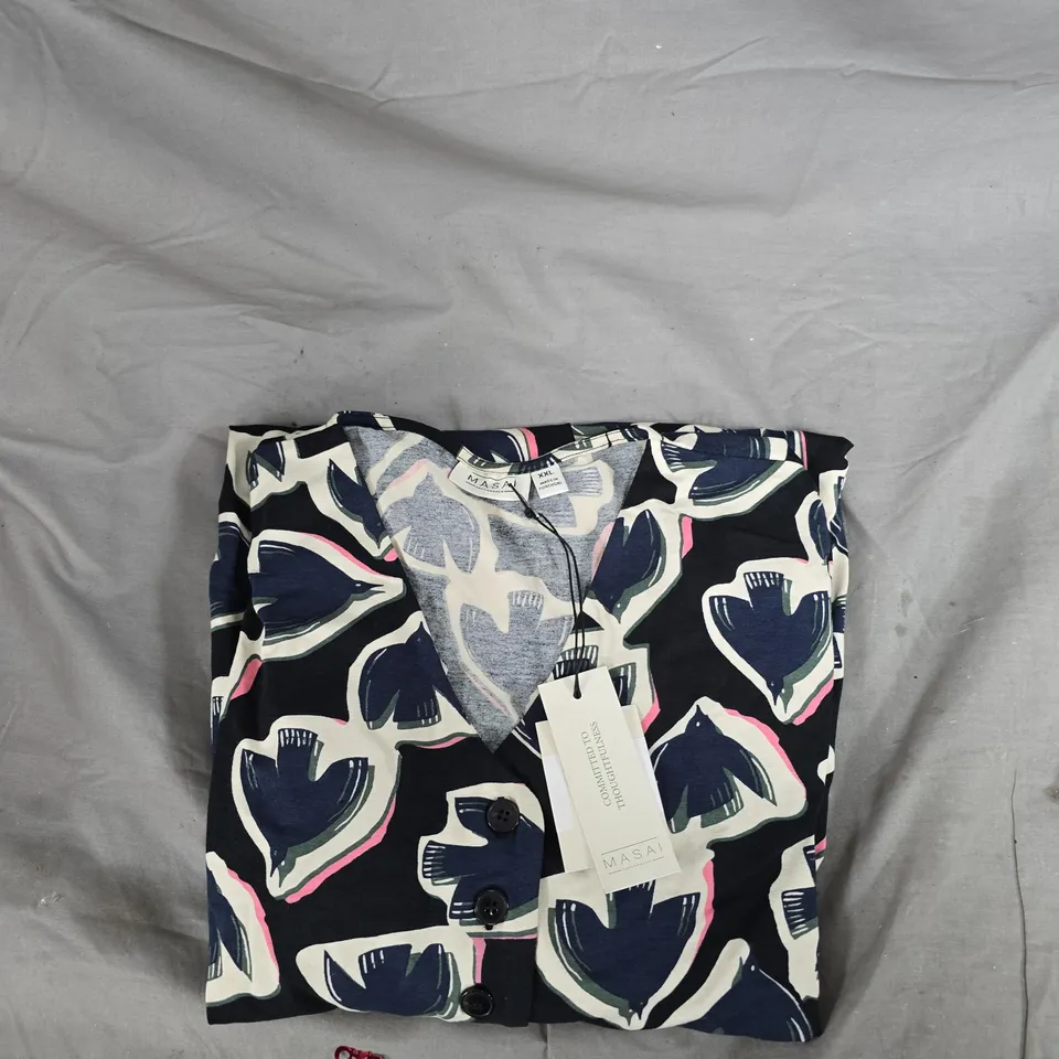 MASAI DRESS – MARITIME BLUE FLORAL, SHAPED REGULAR, UK XXL (XXL)