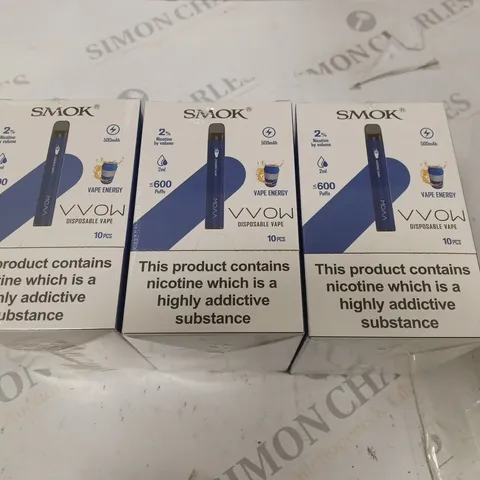 BOX OF 30 SMOK 2% VVOW VAPE ENERGY DISPOSABLE VAPES