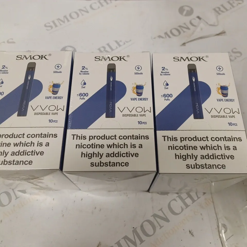 BOX OF 30 SMOK 2% VVOW VAPE ENERGY DISPOSABLE VAPES