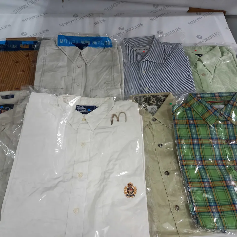 LOT OF 8 ASSORTED BAGGED CLOTHING ITEMS TO INCLUDE CHAPS RALPH LAUREN AND TED BAKER - VARIOUS SIZES