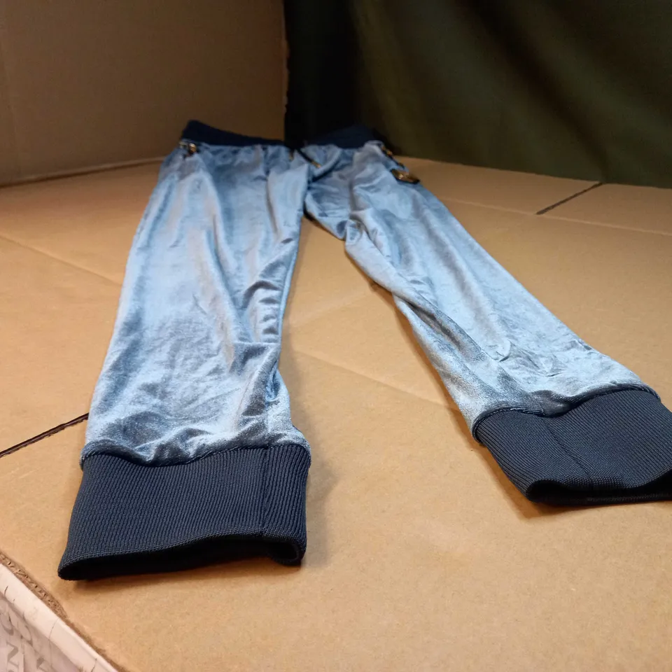 GLORIOUS GANGSTA STEEL GREY VELOUR STYLE JOGGERS - SMALL