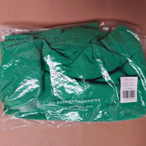 BAGGED BODEN PULL ON DOUBLE CLOTH SHORTS IN GREEN SIZE UK 16