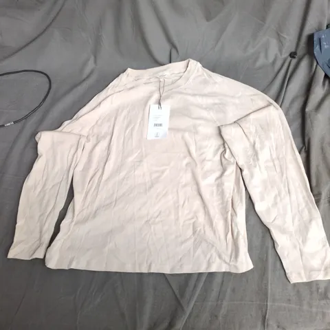 HUSH MATILDA COTTON RAGLAN TOP – ALMOND, UK SIZE S