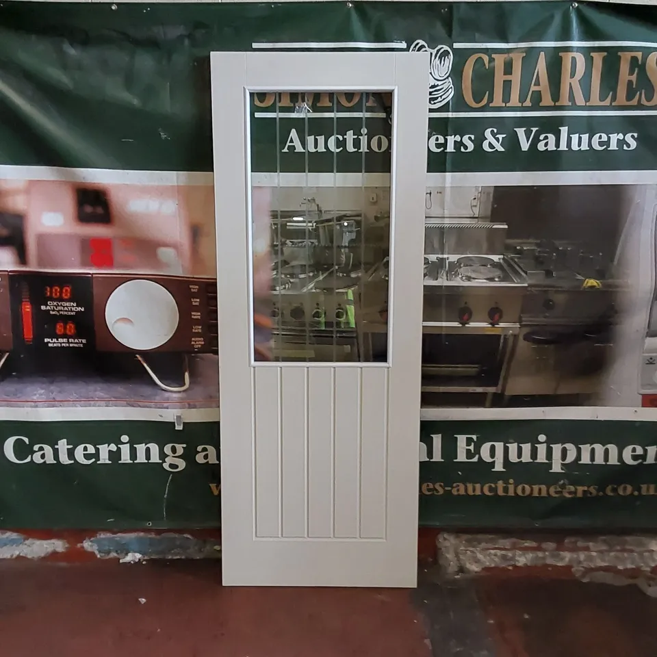 INTERNAL 1-PANEL GLASS AND WOOD DOOR - WHITE
