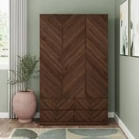 BOXED GFW CATANIA 3-DOOR 4-DRAWER ROYAL WALNUT WOOD WARDROBE (3 BOXES)
