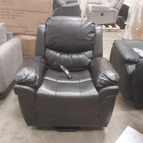 QUALITY DESIGNER FAUX LEATHER ELECTRIC RECLINING ARMCHAIR