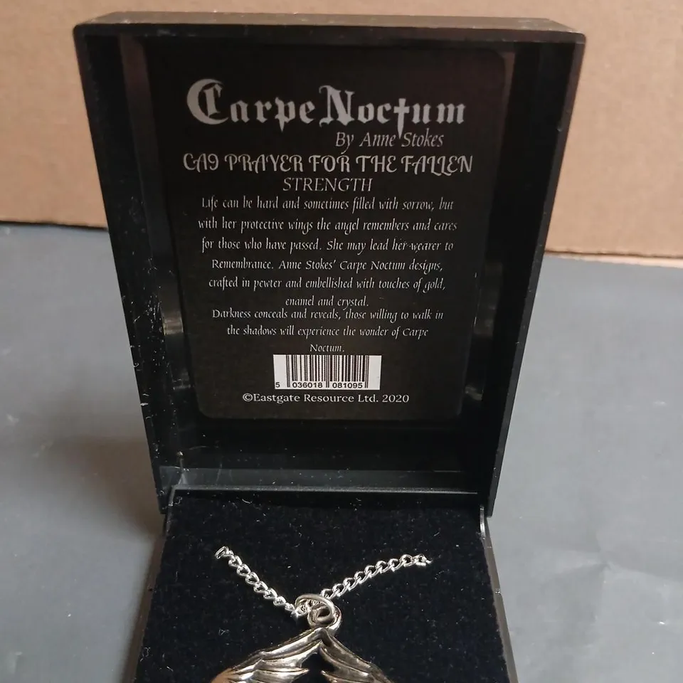ANNE STOKES CARPE NOCTUM PRAYER FOR THE FALLEN PENDANT NECKLACE