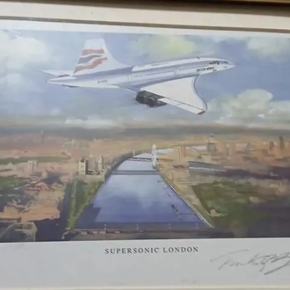 CONCORDE SUPERSONIC LONDON PRINT – FRAMED, LIMITED EDITION OF 4,950 SIGNED BY TIMOTHY O'BRIEN 
